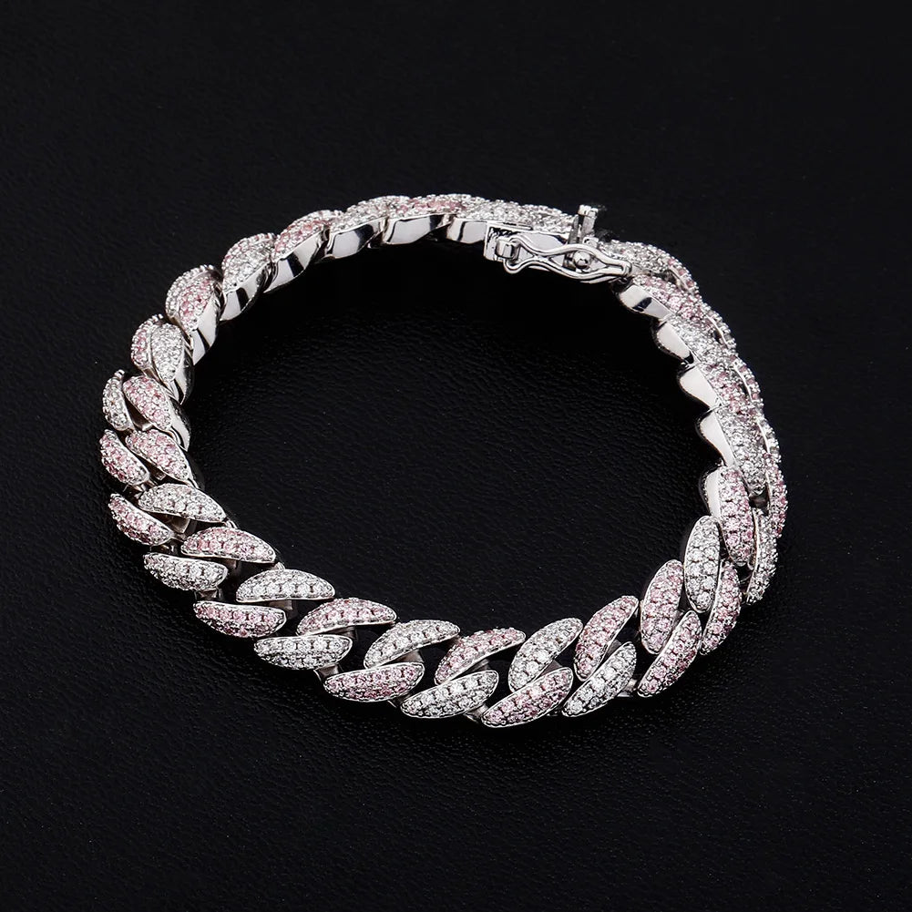 TOPGRILLZ 10mm Bracelet 6 Colors Iced Micro Pave Cubic Zirconia Bracelet Hip Hop Rock Fashion Jewelry Women For Gift 7inch 8inch
