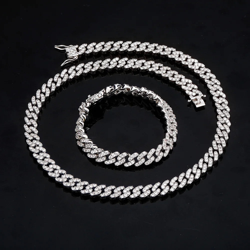 TOPGRILLZ New 8mm Fashion Miami Cuban Bracelet Full Iced Out Cubic Zirconia Bracelet Hip Hop Rapper Jewelry Ladies Bracelet Gift
