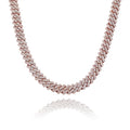 TOPGRILLZ 12mm/14mm Iced Micro Pave Cubic Zirconia Cuban Chain Necklace With Box Clasp Hip Hop Fashion Jewelry Gift Men Women