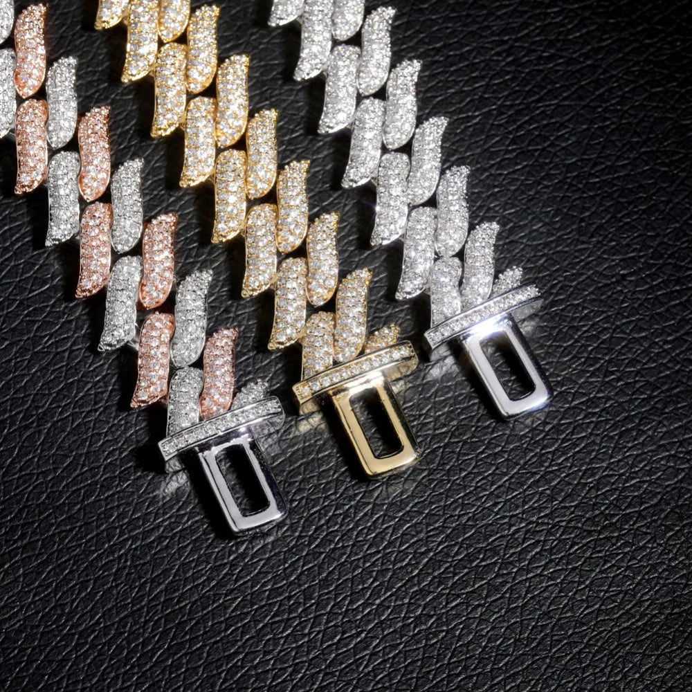 TOPGRILLZ 16mm Miami Big Box Clasp Cuban Chain Heavy Necklace Iced Out Cubic Zircon Bling Hip hop for Men Jewelry