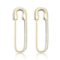 TOPGRILLZ Safety Pin Chain Earring Iced out Cubic Zirconia Pin Earring Hip Hop Fashion Charm Party Jewelry For Gift Men Women