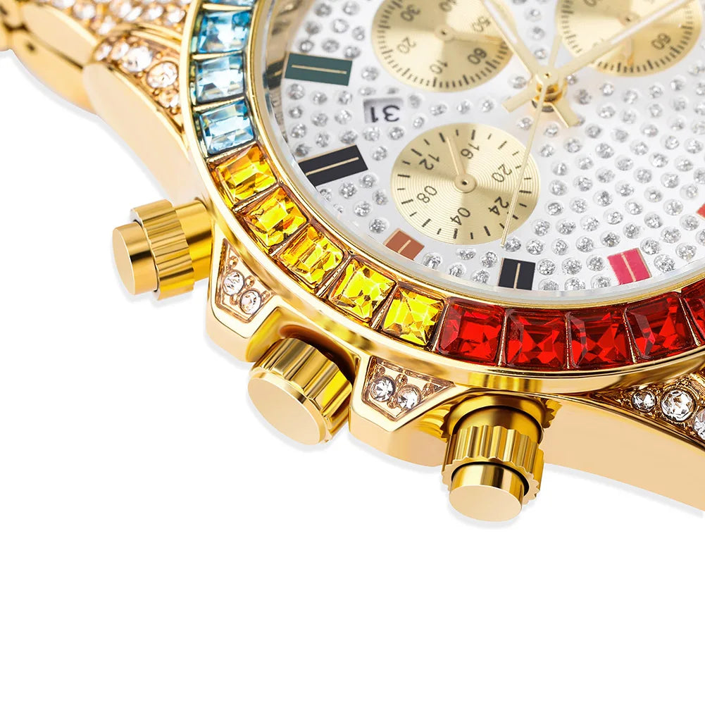 TOPGRILLZ 2020 New Watches Quartz HIP HOP Watches With Micro Pave Iced Out Cubic Zirconia Stainless Steel Watches Clock relogio