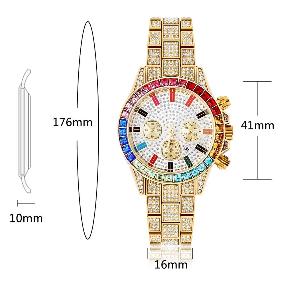 TOPGRILLZ 2020 New Watches Quartz HIP HOP Watches With Micro Pave Iced Out Cubic Zirconia Stainless Steel Watches Clock relogio
