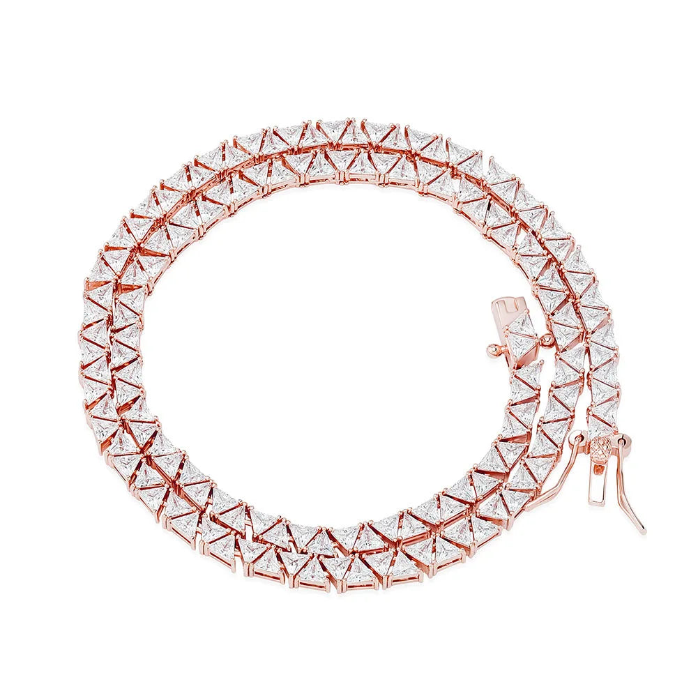TOPGRILLZ 5mm Tennis Chain New Triangular Zircon Choker Women's Necklace Iced Out Cubic Zirconia Hip Hop Charm Jewelry Gift
