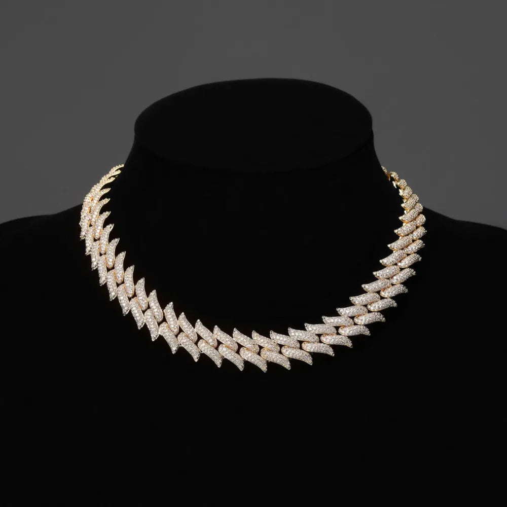 TOPGRILLZ 16mm Miami Big Box Clasp Cuban Chain Heavy Necklace Iced Out Cubic Zircon Bling Hip hop for Men Jewelry