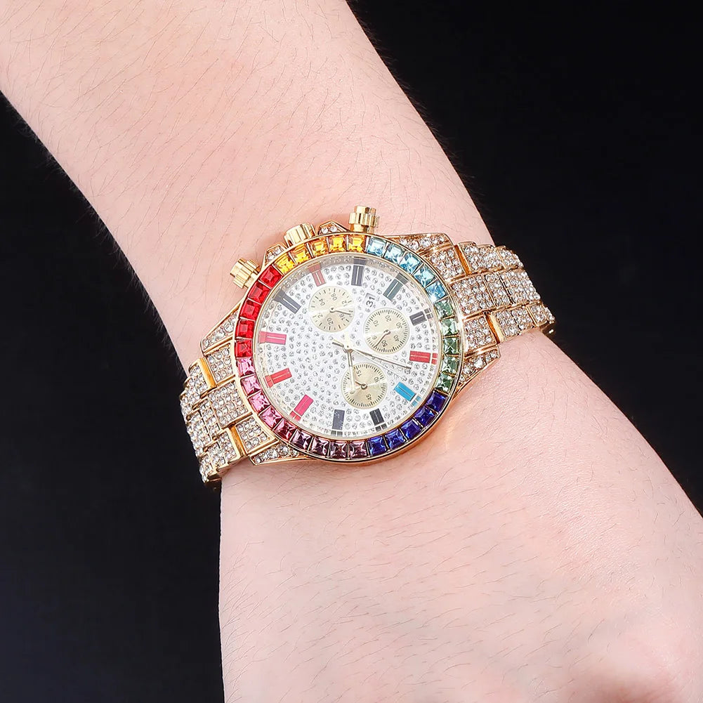 TOPGRILLZ 2020 New Watches Quartz HIP HOP Watches With Micro Pave Iced Out Cubic Zirconia Stainless Steel Watches Clock relogio