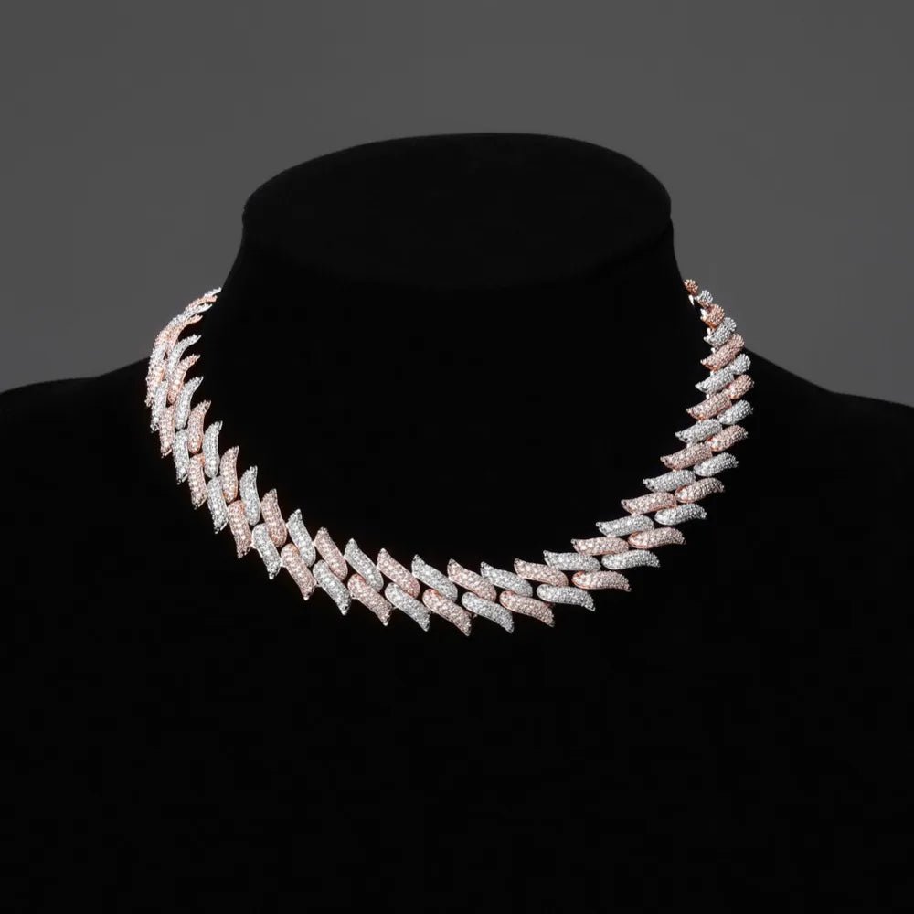 TOPGRILLZ 16mm Miami Big Box Clasp Cuban Chain Heavy Necklace Iced Out Cubic Zircon Bling Hip hop for Men Jewelry