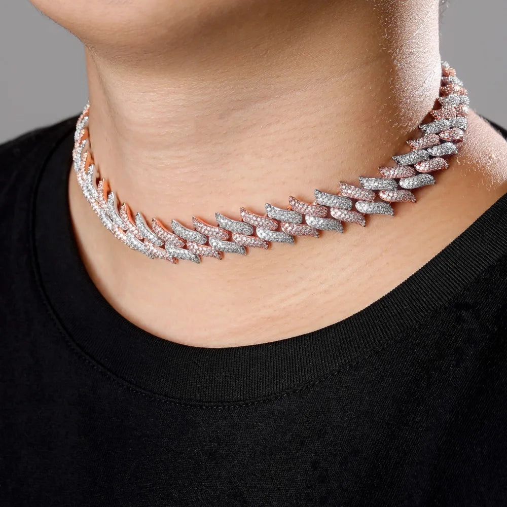 TOPGRILLZ 16mm Miami Big Box Clasp Cuban Chain Heavy Necklace Iced Out Cubic Zircon Bling Hip hop for Men Jewelry