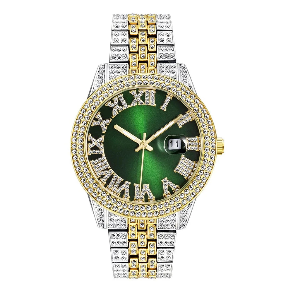 TOPGRILLZ 2021 Luxury Watch High Quality Top Brand Luxury Rhinestones Bracelet Stainless Steel Quartz Wristwatch Business Clock