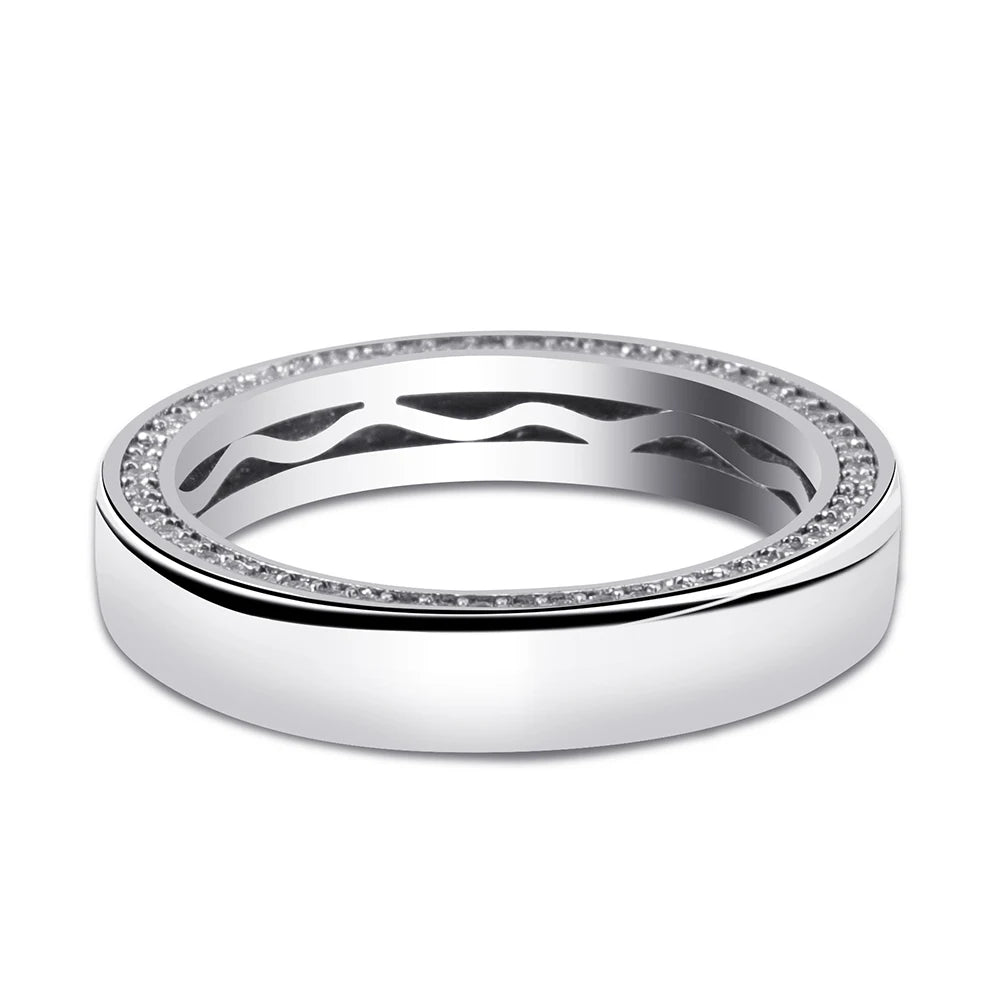 TOPGRILLZ Couple Rings 4mm/6mm 925 Sterling Silver Rings Top Brand Fine Jewelry High Quality Ice Out Bling Round Pattern Ring