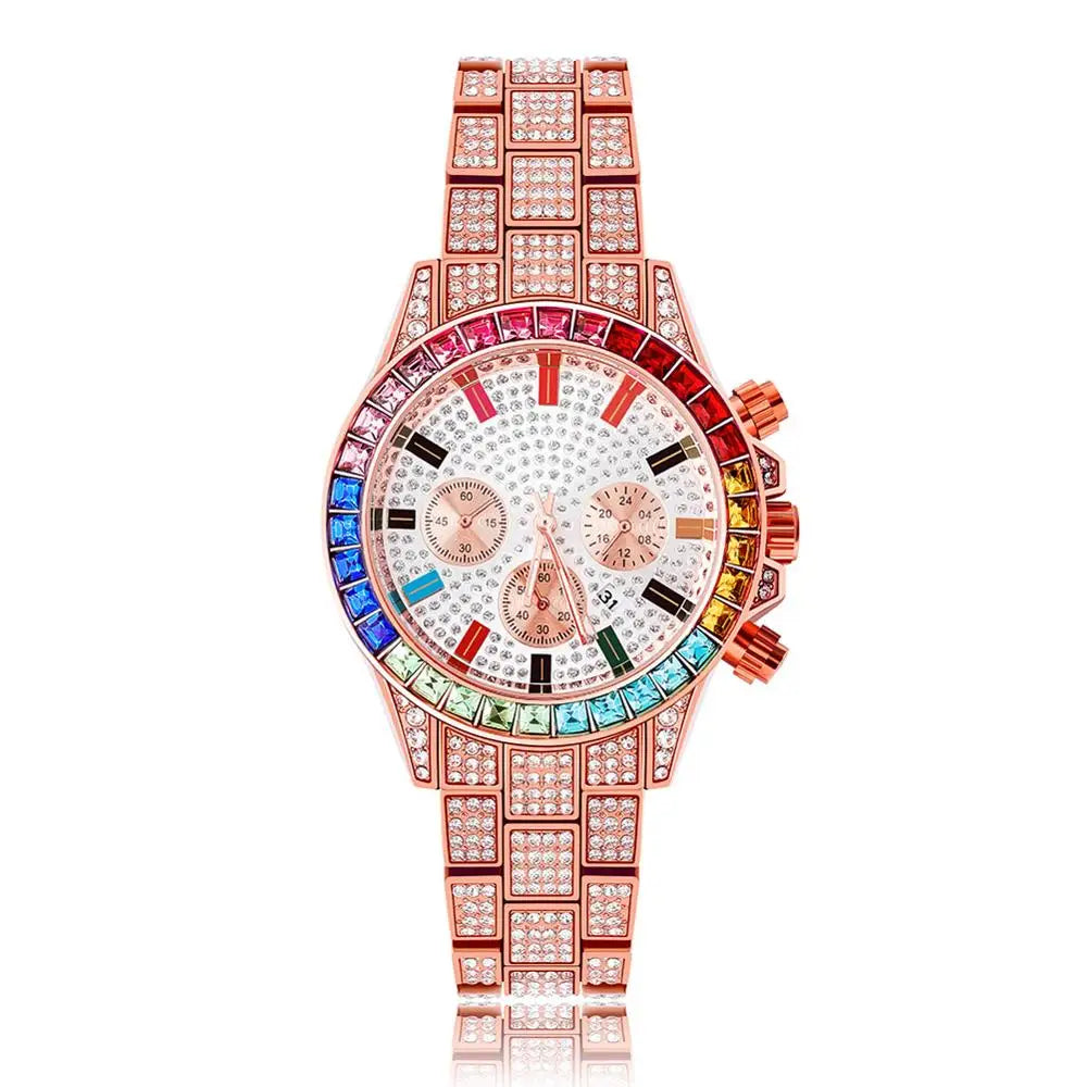 TOPGRILLZ 2020 New Watches Quartz HIP HOP Watches With Micro Pave Iced Out Cubic Zirconia Stainless Steel Watches Clock relogio