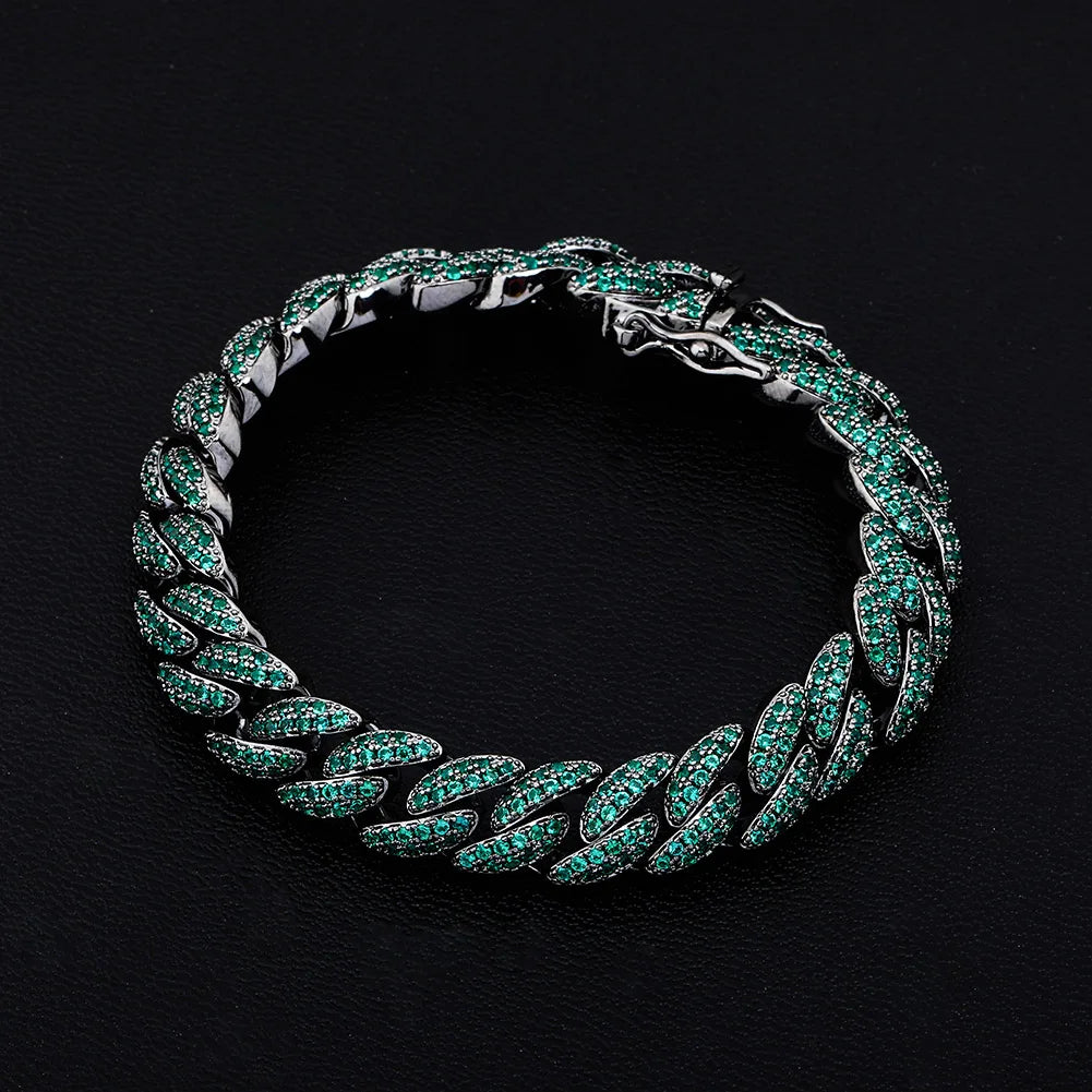TOPGRILLZ 10mm Bracelet 6 Colors Iced Micro Pave Cubic Zirconia Bracelet Hip Hop Rock Fashion Jewelry Women For Gift 7inch 8inch
