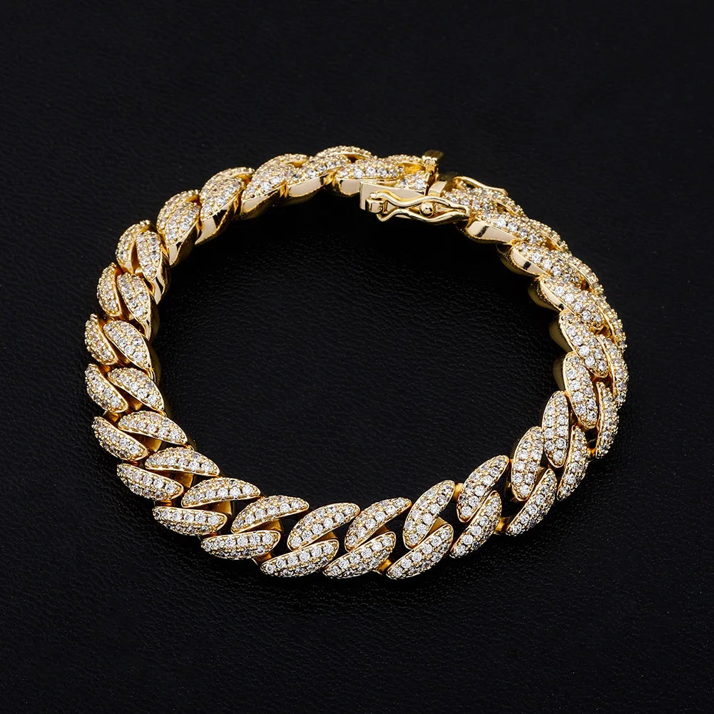 TOPGRILLZ 10mm Bracelet 6 Colors Iced Micro Pave Cubic Zirconia Bracelet Hip Hop Rock Fashion Jewelry Women For Gift 7inch 8inch