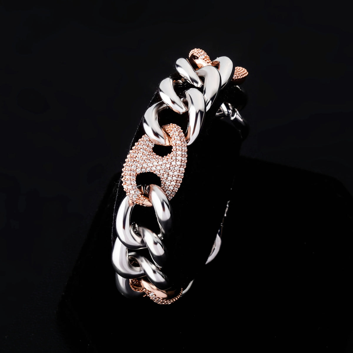 TOPGRILLZ 16mm Box Buckle Bracelet Miami Cuban Chain Iced Out Cubic Zirconia Hip Hop Fashion Jewelry