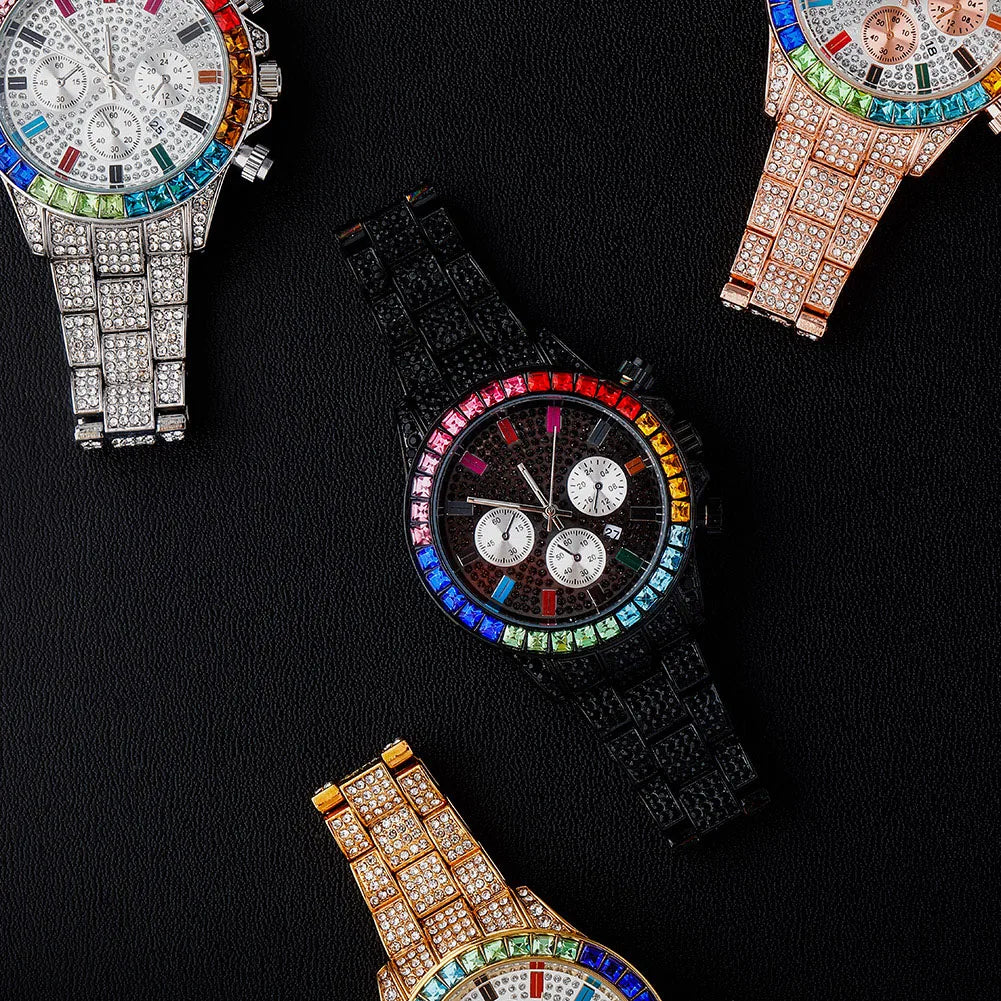 TOPGRILLZ 2020 New Watches Quartz HIP HOP Watches With Micro Pave Iced Out Cubic Zirconia Stainless Steel Watches Clock relogio