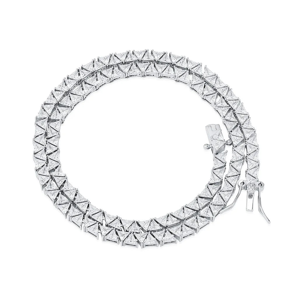 TOPGRILLZ 5mm Tennis Chain New Triangular Zircon Choker Women's Necklace Iced Out Cubic Zirconia Hip Hop Charm Jewelry Gift
