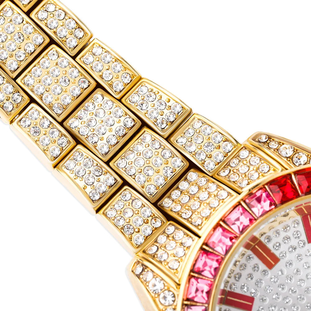 TOPGRILLZ 2020 New Watches Quartz HIP HOP Watches With Micro Pave Iced Out Cubic Zirconia Stainless Steel Watches Clock relogio