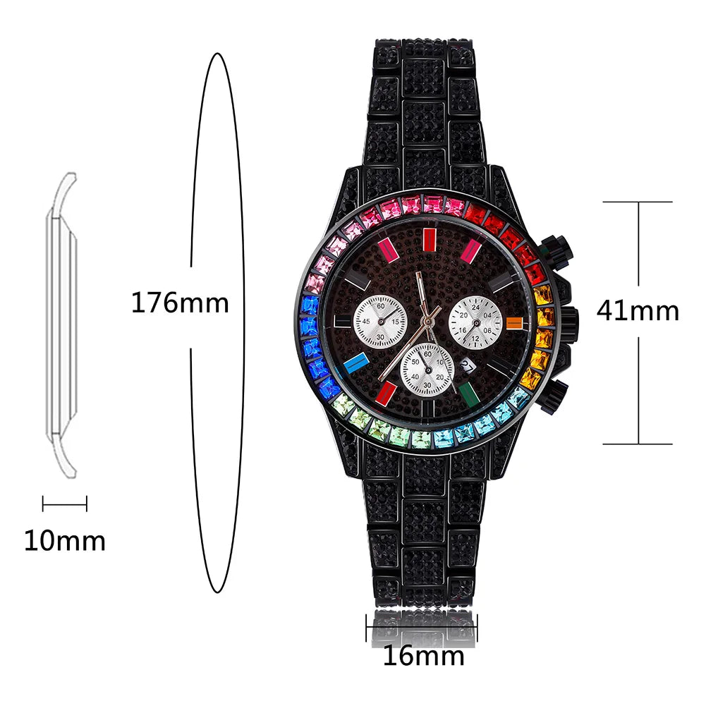 TOPGRILLZ 2020 New Watches Quartz HIP HOP Watches With Micro Pave Iced Out Cubic Zirconia Stainless Steel Watches Clock relogio
