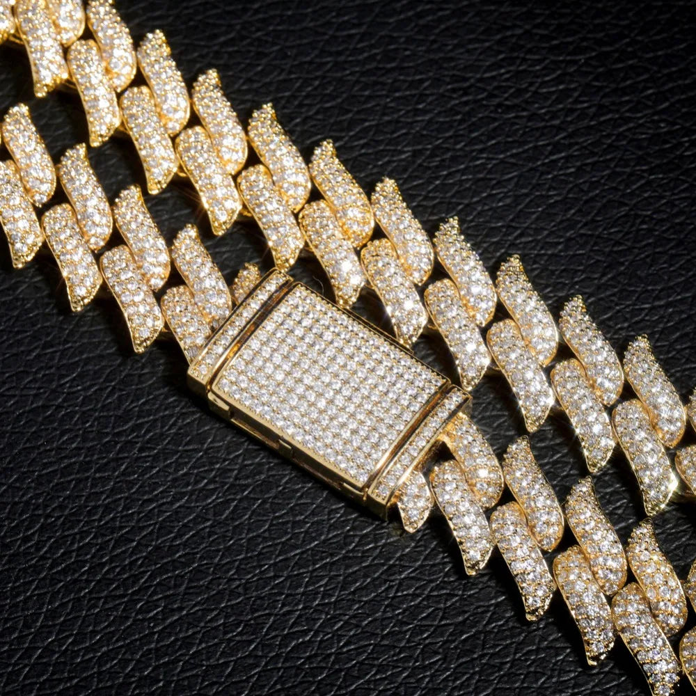 TOPGRILLZ 16mm Miami Big Box Clasp Cuban Chain Heavy Necklace Iced Out Cubic Zircon Bling Hip hop for Men Jewelry