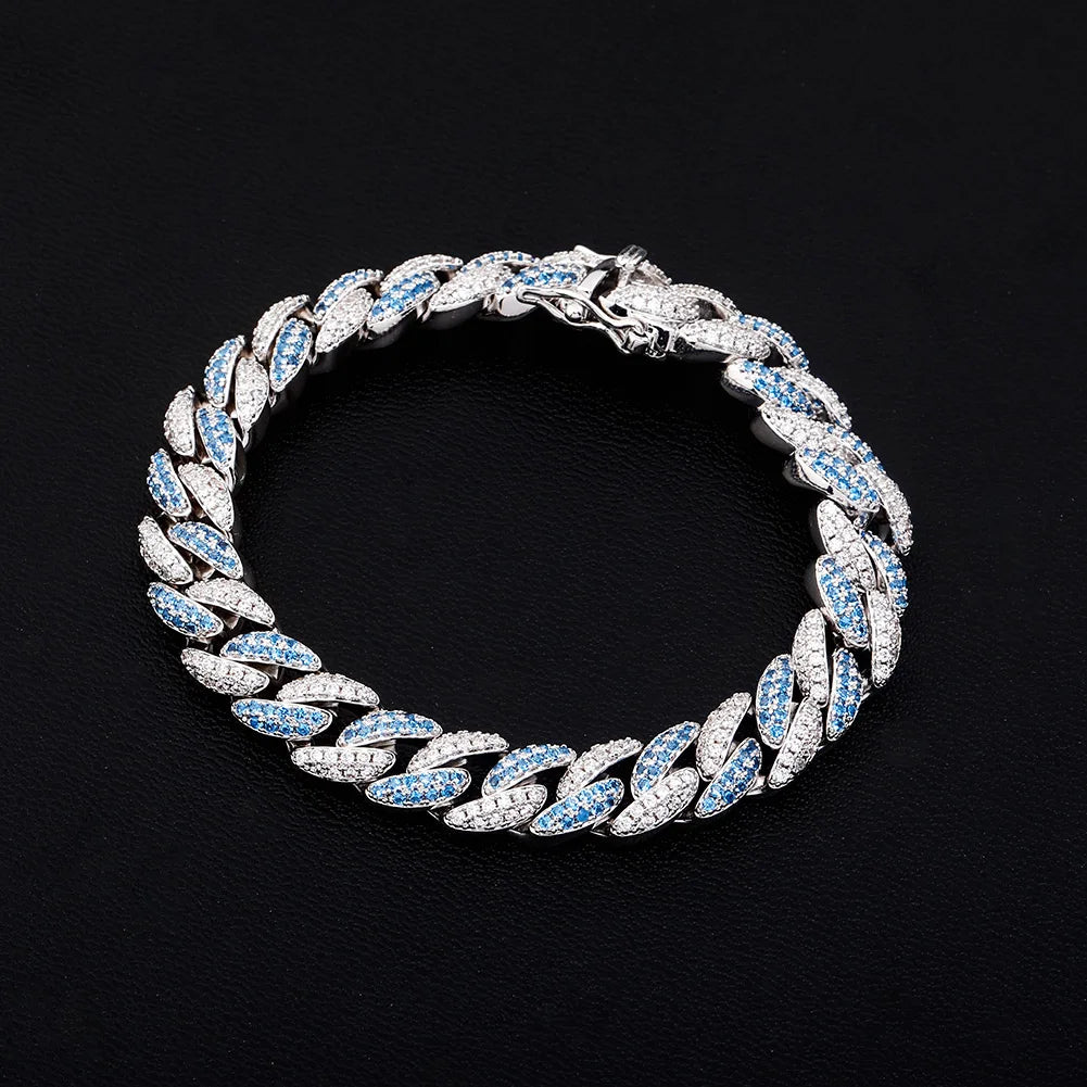 TOPGRILLZ 10mm Bracelet 6 Colors Iced Micro Pave Cubic Zirconia Bracelet Hip Hop Rock Fashion Jewelry Women For Gift 7inch 8inch