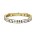 TOPGRILLZ 3MM/4MM 2 Row Cubic Zirconia Tennis Chain Bracelet with New Spring Clasp Bling Iced Out CZ Jewelry Gift For Men