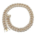 TOPGRILLZ Maimi Cuban Link Chain Necklace Men's Hip Hop Gold Color Iced Out Cubic Zircon Necklaces Jewelry Gifts 16" -30"