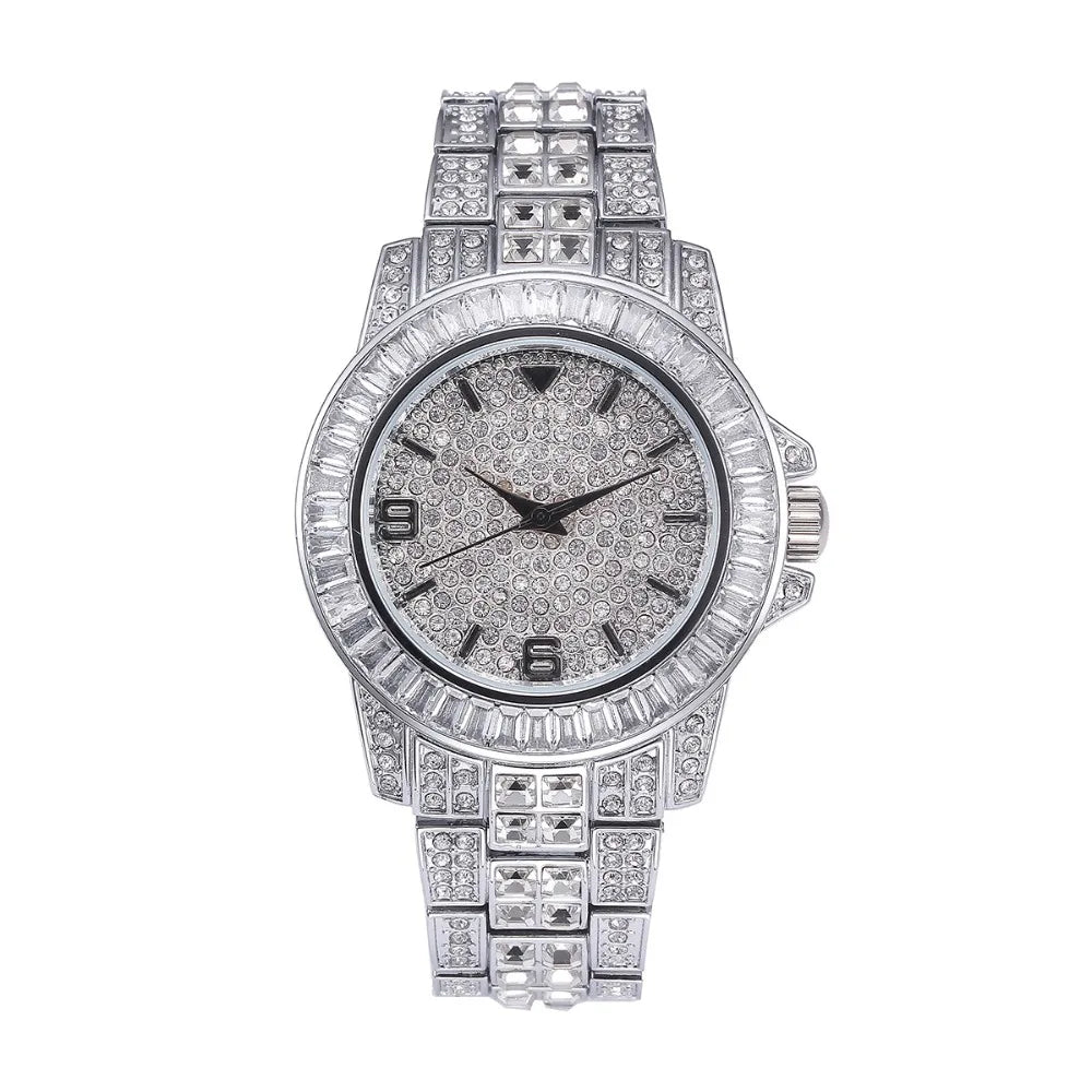 TOPGRILLZ AAA ICED OUT HIP HOP Wrist Watches With Micro pave CZ Stainless Steel Wristband Dropshipping