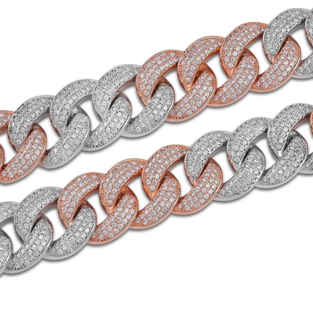 TOPGRILLZ Maimi Cuban Link Chain Necklace Men's Hip Hop Gold Color Iced Out Cubic Zircon Necklaces Jewelry Gifts 16" -30"