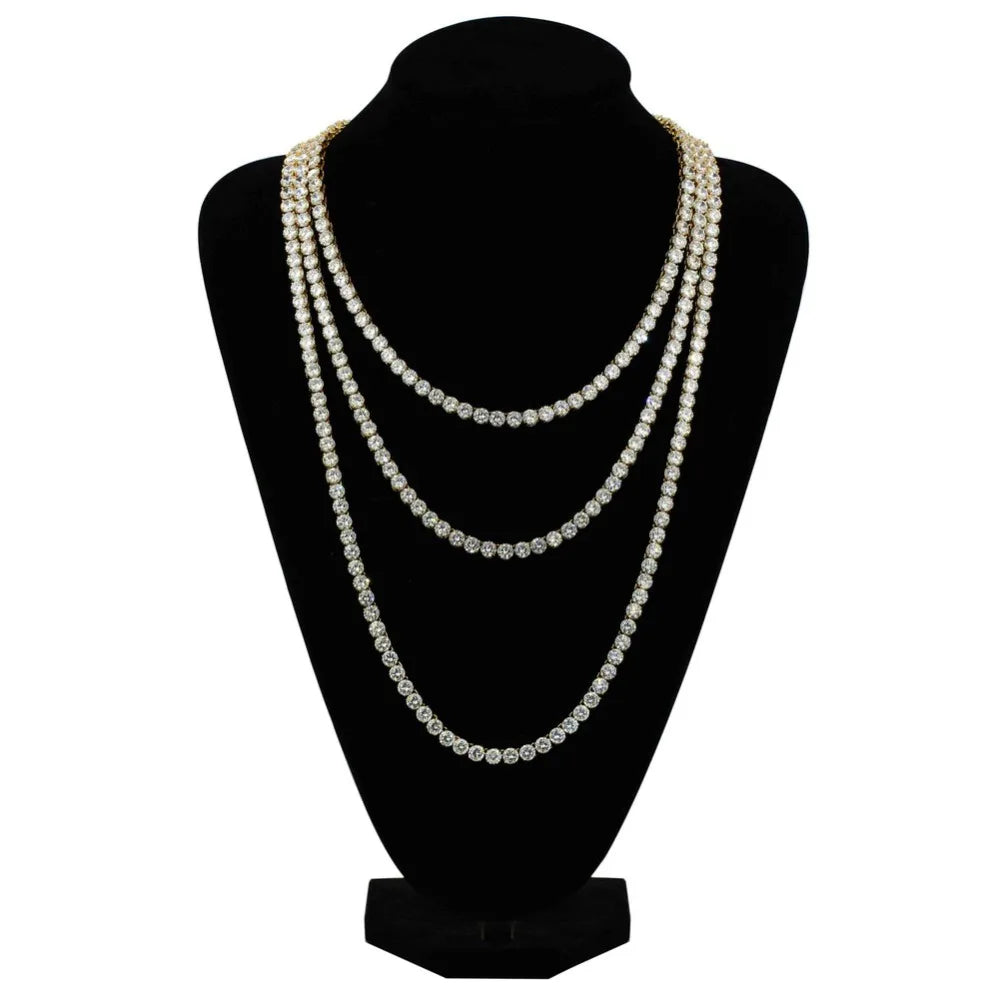 TOPGRILLZ 5MM Iced Out Bling AAA Zircon 1 Row Tennis Chain Necklace Men Hip Hop Jewelry Dropshipping