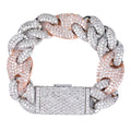 TOPGRILLZ Miami Lock Clasp Cuban Link 7 8 9 Inch Gold Silver Plated Bracelet Iced Out Cubic Zircon Bling Hip hop for Men Jewelry