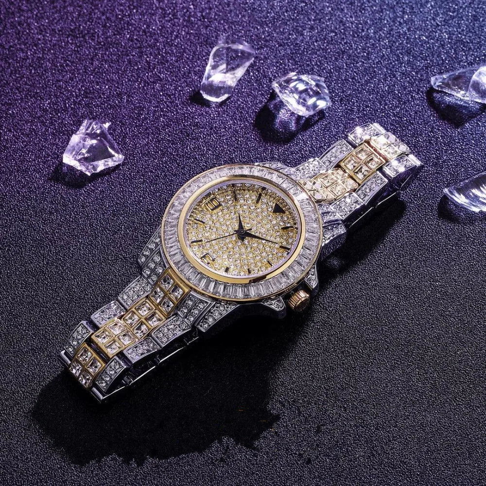 TOPGRILLZ AAA ICED OUT HIP HOP Wrist Watches With Micro pave CZ Stainless Steel Wristband Dropshipping