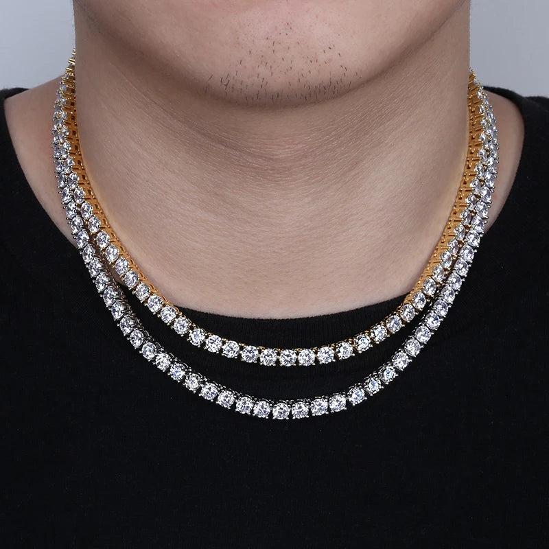 TOPGRILLZ 5MM Iced Out Bling AAA Zircon 1 Row Tennis Chain Necklace Men Hip Hop Jewelry Dropshipping