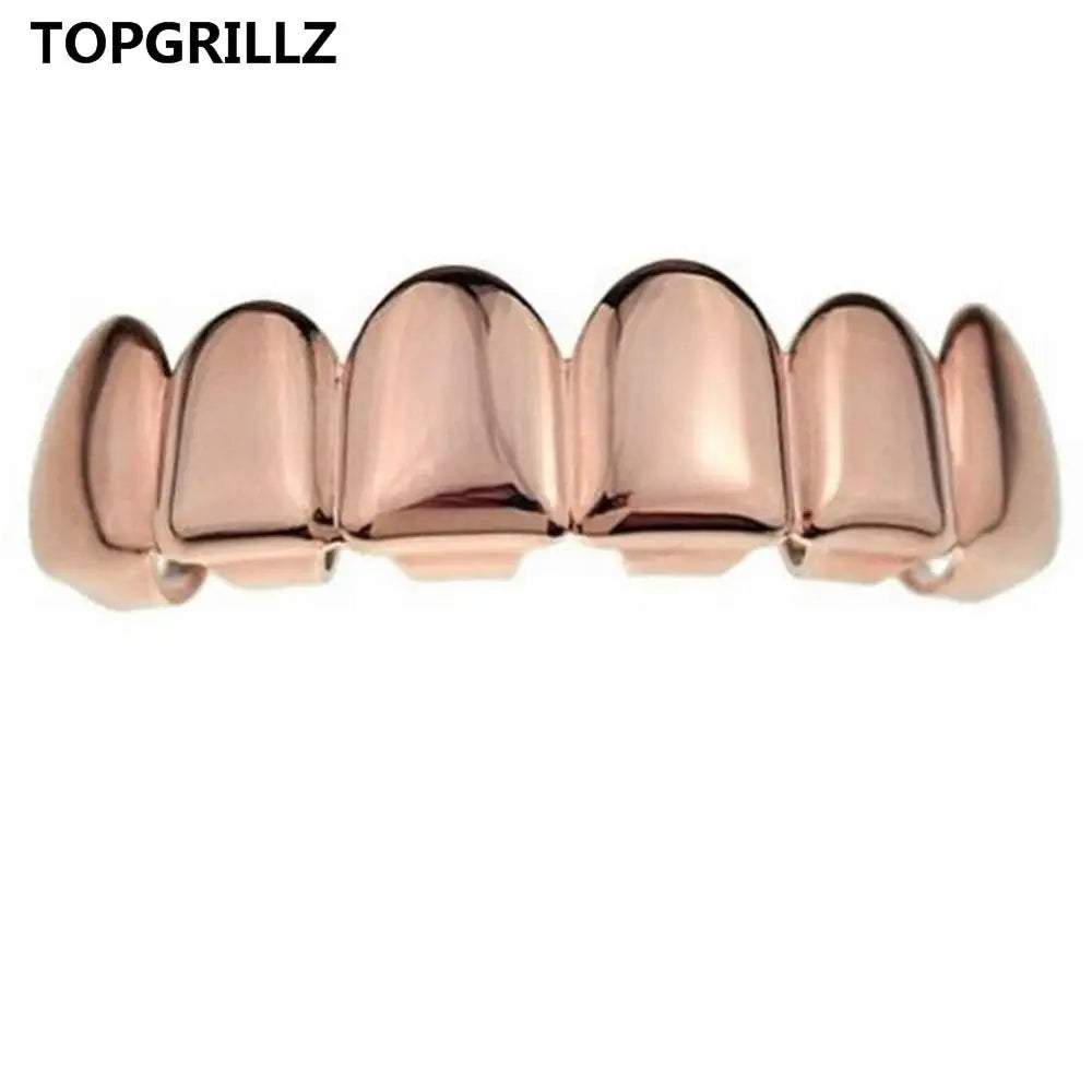 TOPGRILLZ Gold Silver Plated HIP HOP Tooth Grillz Top& Bootom Groll Set With Silicone Vampire Teeth Best Gift ForChristmas