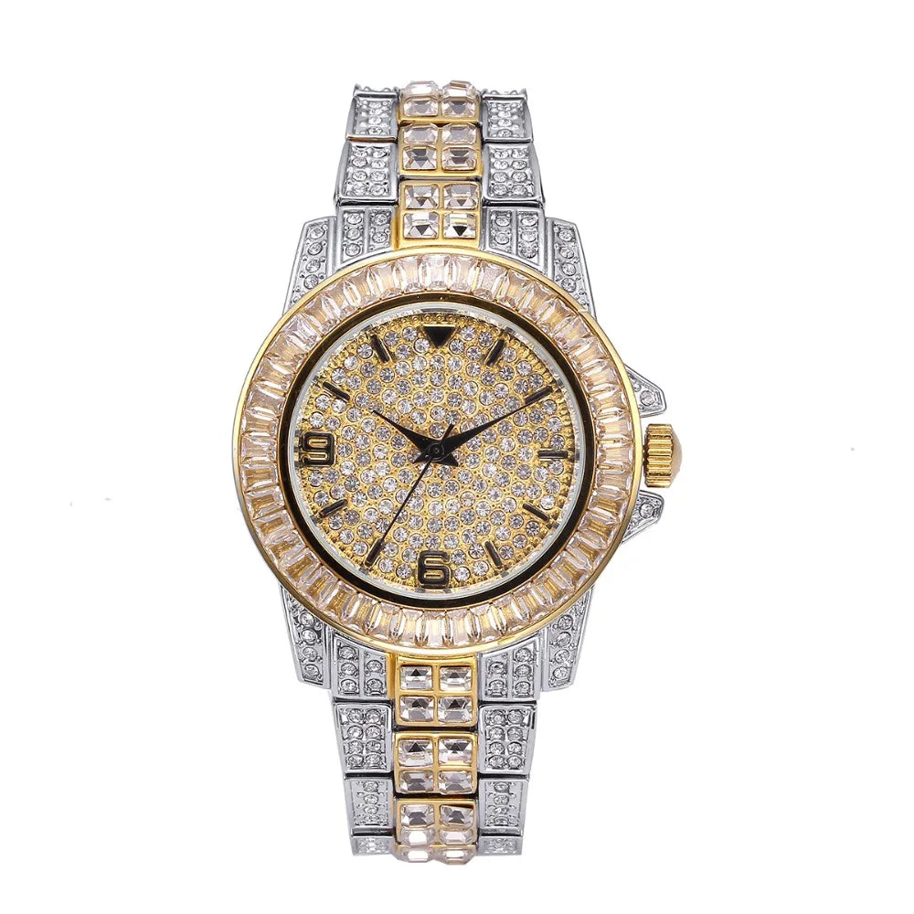 TOPGRILLZ AAA ICED OUT HIP HOP Wrist Watches With Micro pave CZ Stainless Steel Wristband Dropshipping
