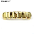 TOPGRILLZ Gold Silver Plated HIP HOP Tooth Grillz Top& Bootom Groll Set With Silicone Vampire Teeth Best Gift ForChristmas