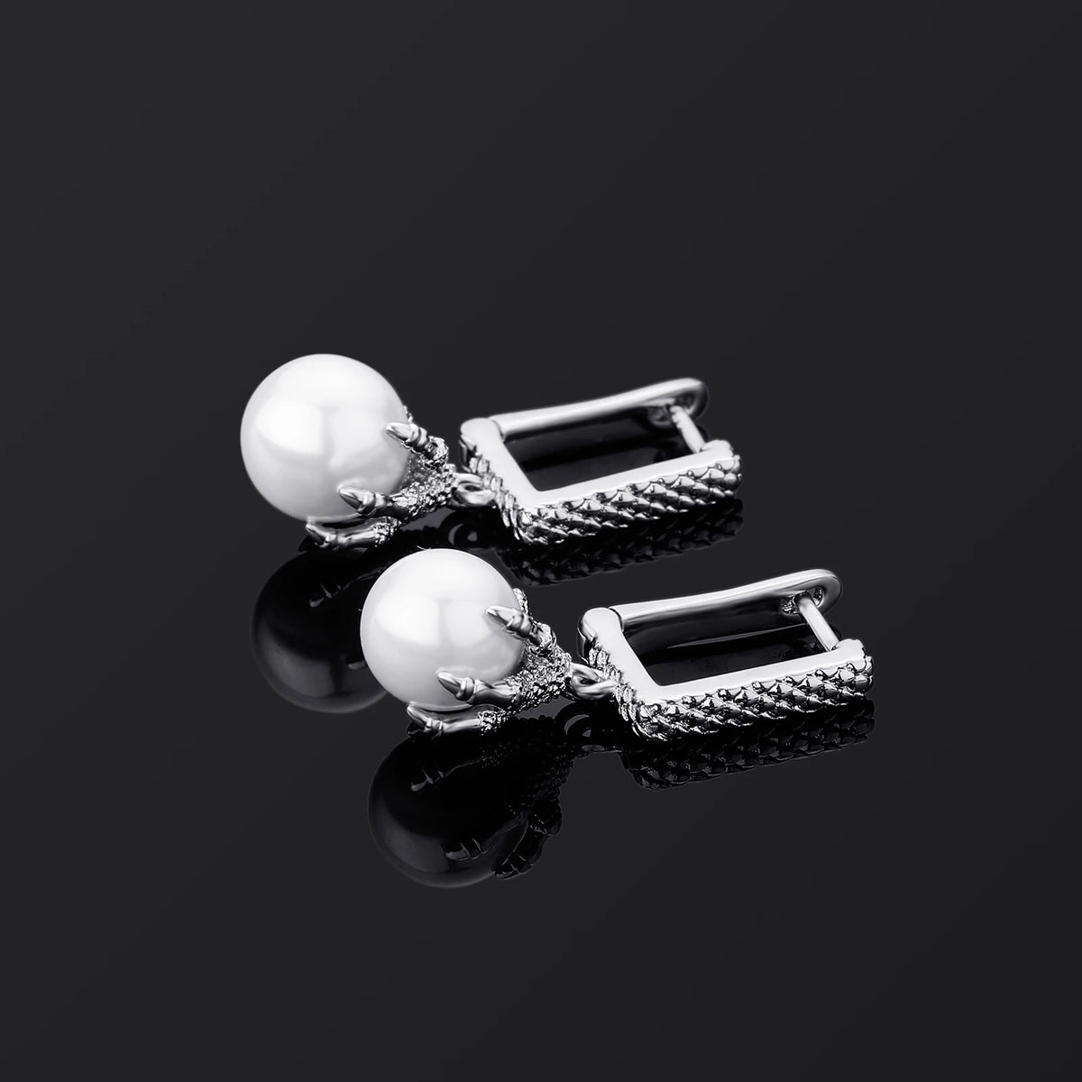 TOPGRILLZ 2021 NEW Women's Earring Chinese Style Dragon Claw Pearl Earrings High Quality Copper Gold Personality Jewelry
