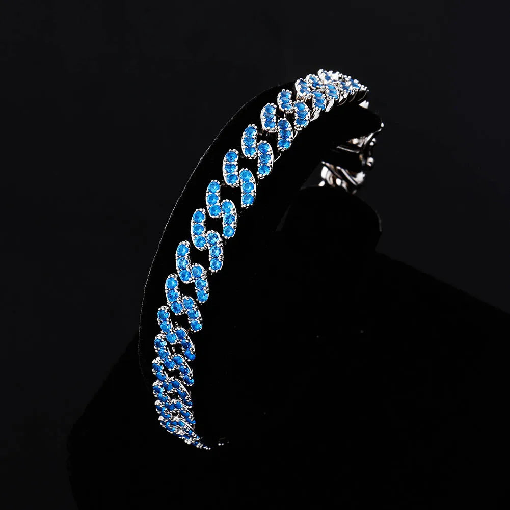 TOPGRILLZ New 8mm Fashion Miami Cuban Bracelet Full Iced Out Cubic Zirconia Bracelet Hip Hop Rapper Jewelry Ladies Bracelet Gift