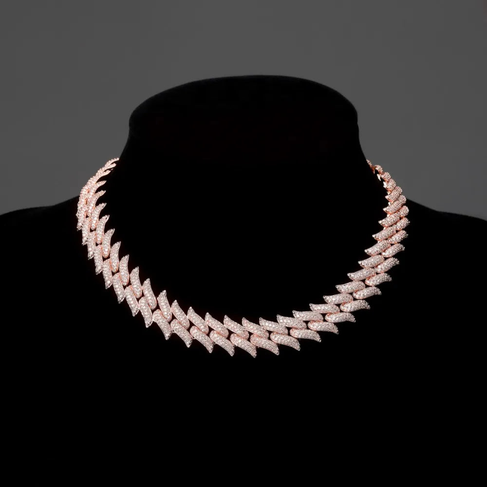 TOPGRILLZ 16mm Miami Big Box Clasp Cuban Chain Heavy Necklace Iced Out Cubic Zircon Bling Hip hop for Men Jewelry
