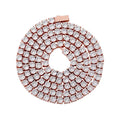TOPGRILLZ 3MM-6MM Spring buckle Iced Out Full Cubic Zircon 1 Row Tennis Chain Necklace Gold Silver Color Hip Hop Jewelry