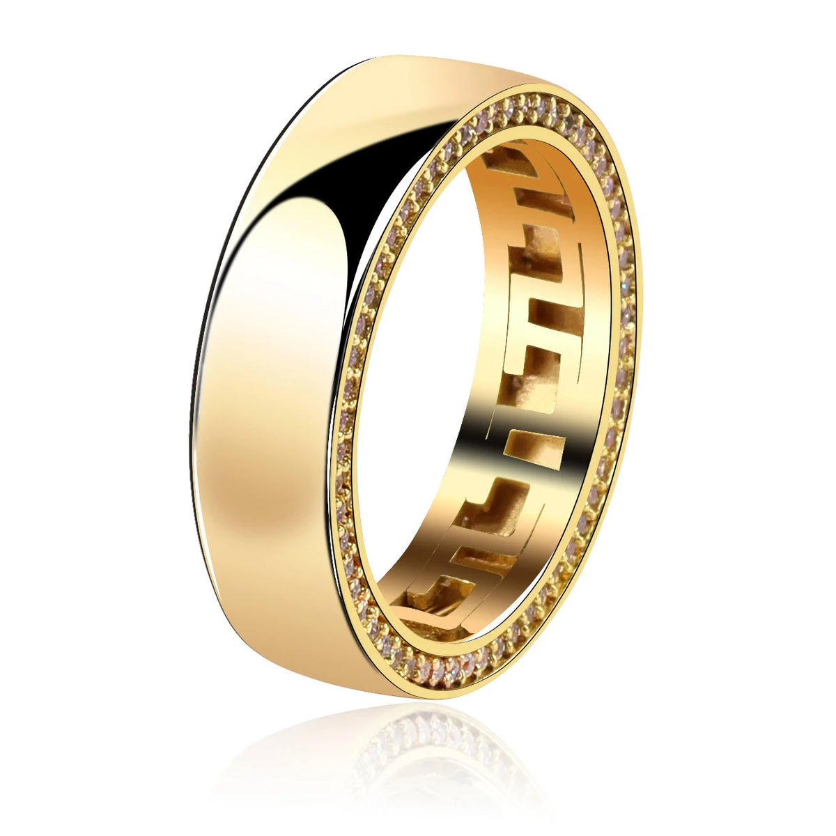TOPGRILLZ Couple Rings 4mm/6mm 925 Sterling Silver Rings Top Brand Fine Jewelry High Quality Ice Out Bling Round Pattern Ring