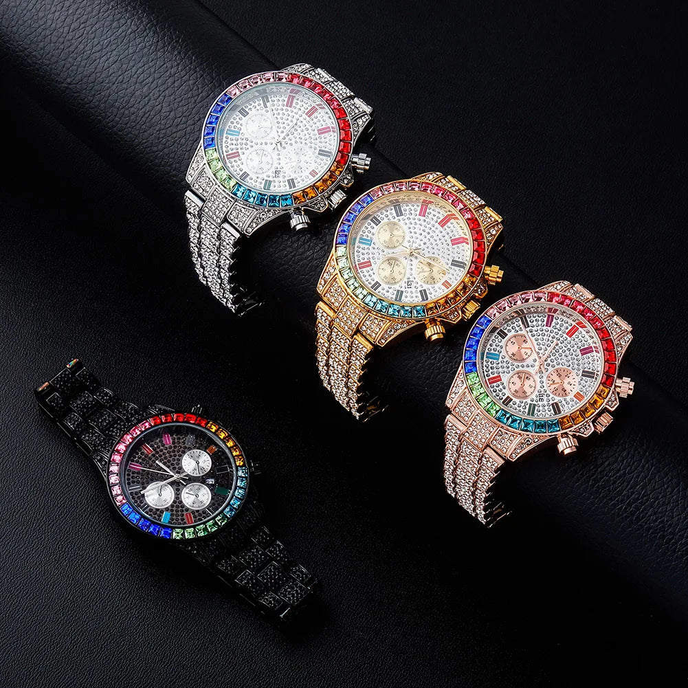 TOPGRILLZ 2020 New Watches Quartz HIP HOP Watches With Micro Pave Iced Out Cubic Zirconia Stainless Steel Watches Clock relogio