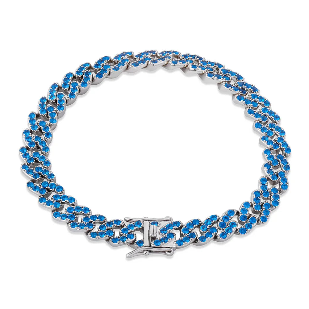 TOPGRILLZ New 8mm Fashion Miami Cuban Bracelet Full Iced Out Cubic Zirconia Bracelet Hip Hop Rapper Jewelry Ladies Bracelet Gift