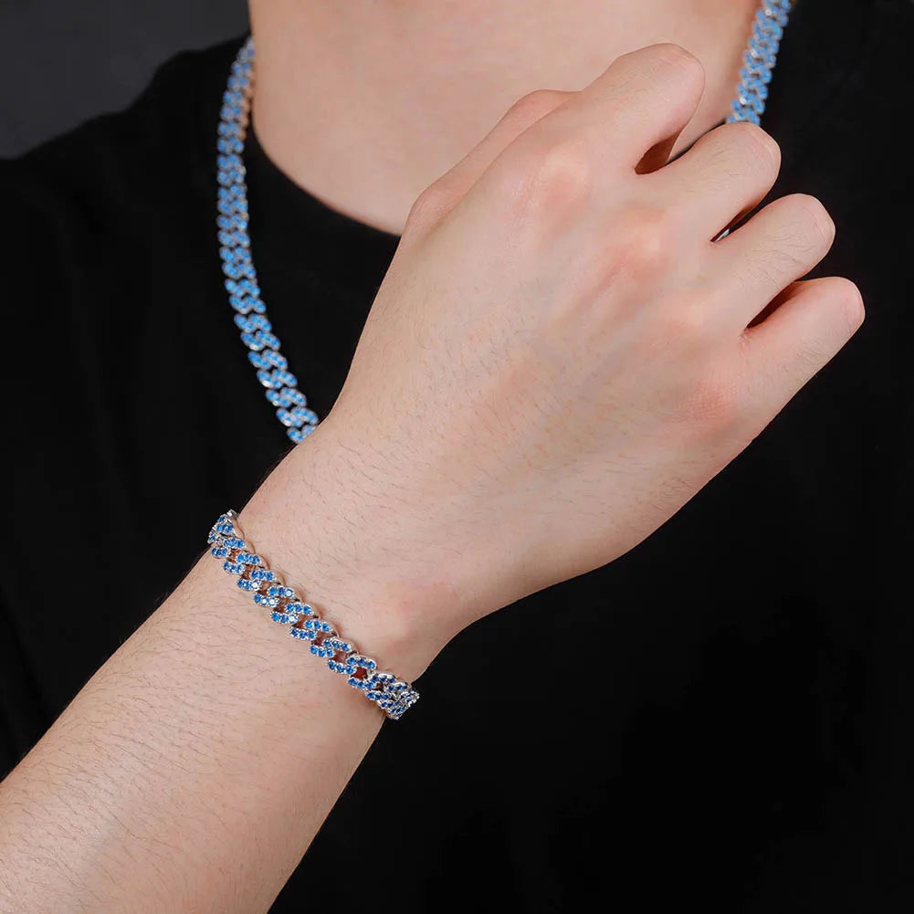 TOPGRILLZ New 8mm Fashion Miami Cuban Bracelet Full Iced Out Cubic Zirconia Bracelet Hip Hop Rapper Jewelry Ladies Bracelet Gift