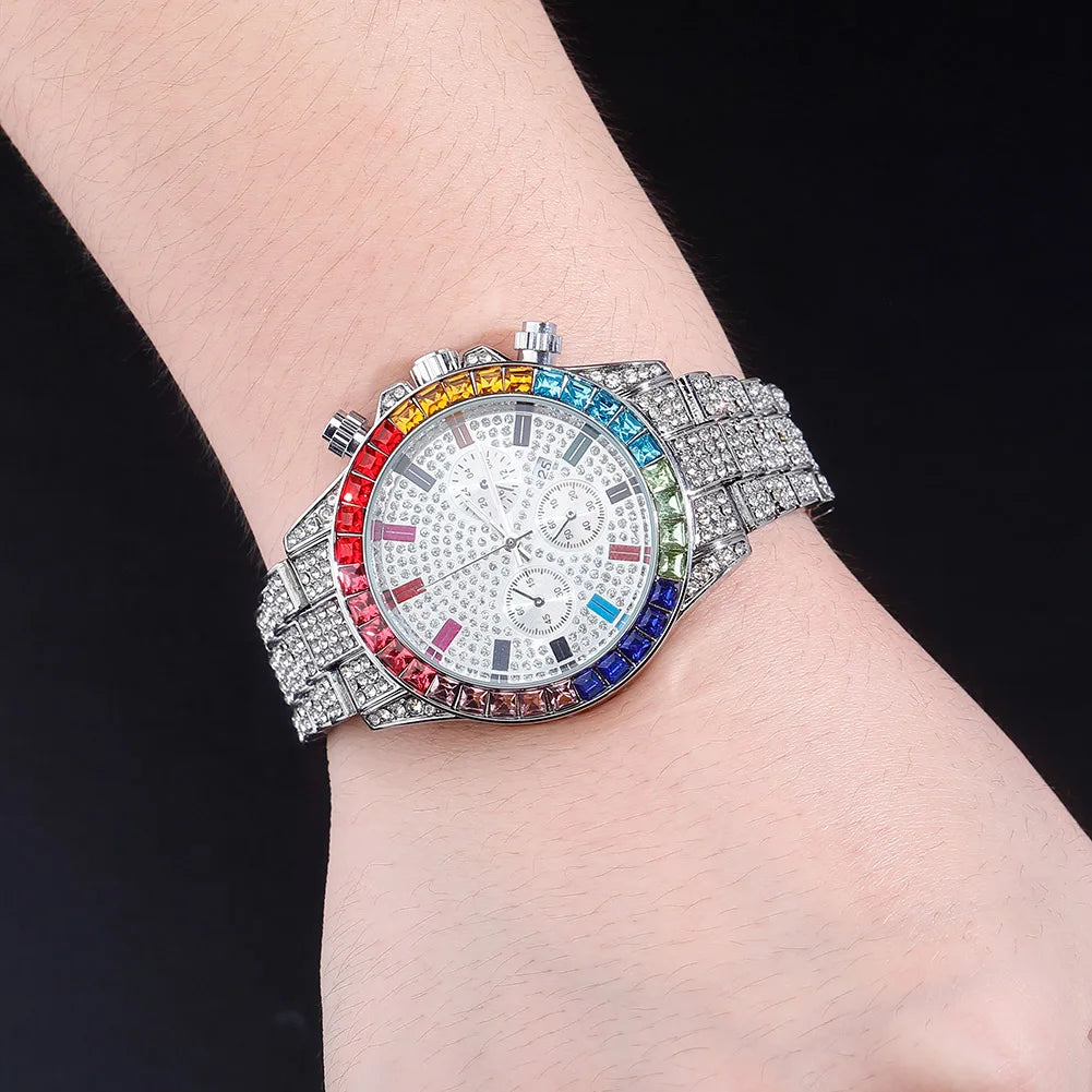 TOPGRILLZ 2020 New Watches Quartz HIP HOP Watches With Micro Pave Iced Out Cubic Zirconia Stainless Steel Watches Clock relogio