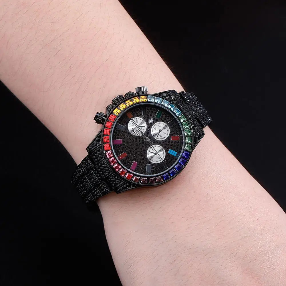 TOPGRILLZ 2020 New Watches Quartz HIP HOP Watches With Micro Pave Iced Out Cubic Zirconia Stainless Steel Watches Clock relogio