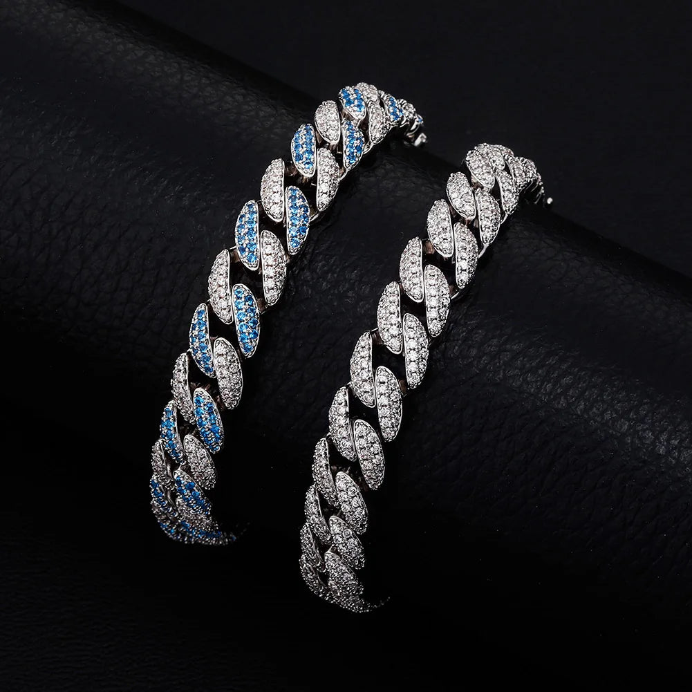 TOPGRILLZ 10mm Bracelet 6 Colors Iced Micro Pave Cubic Zirconia Bracelet Hip Hop Rock Fashion Jewelry Women For Gift 7inch 8inch