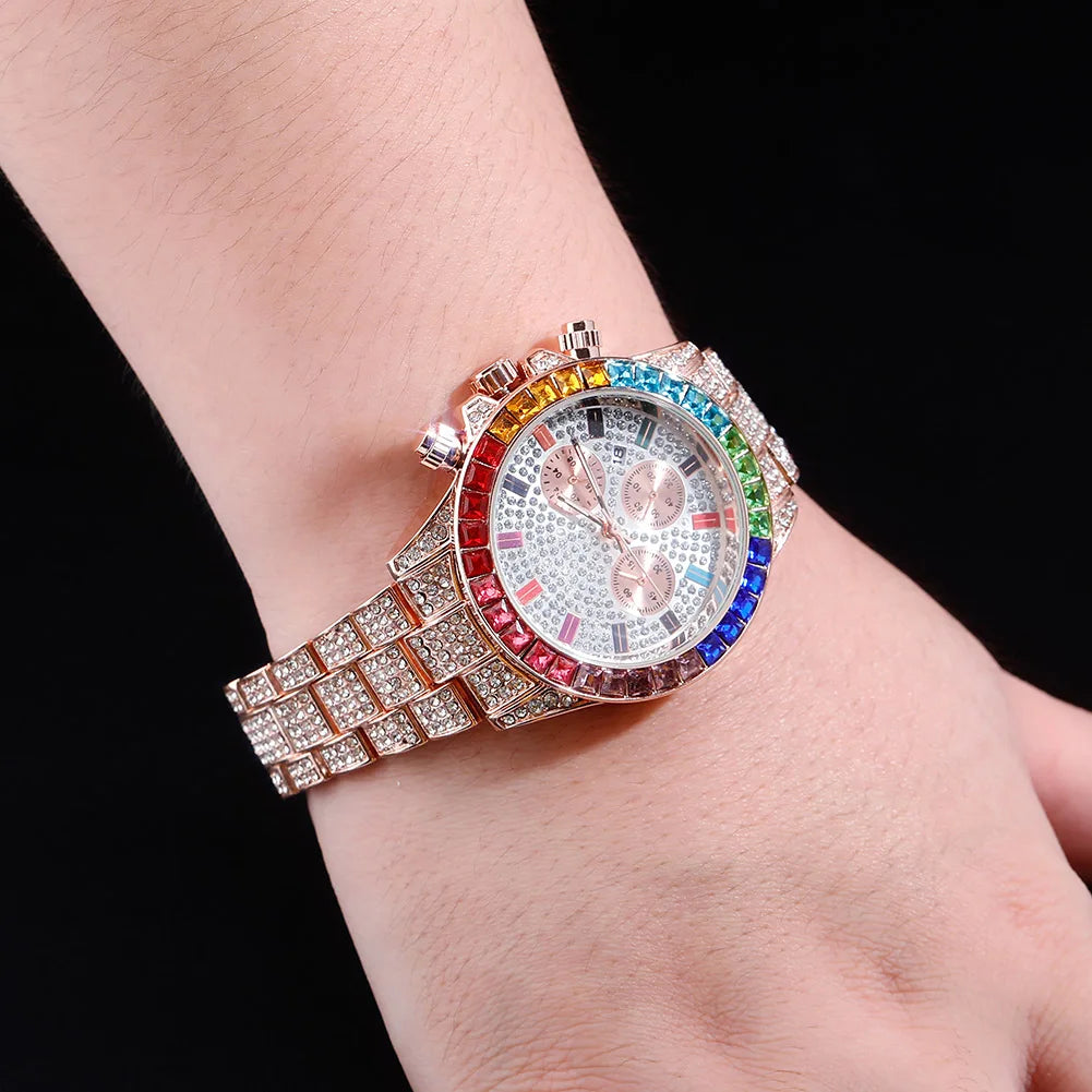 TOPGRILLZ 2020 New Watches Quartz HIP HOP Watches With Micro Pave Iced Out Cubic Zirconia Stainless Steel Watches Clock relogio
