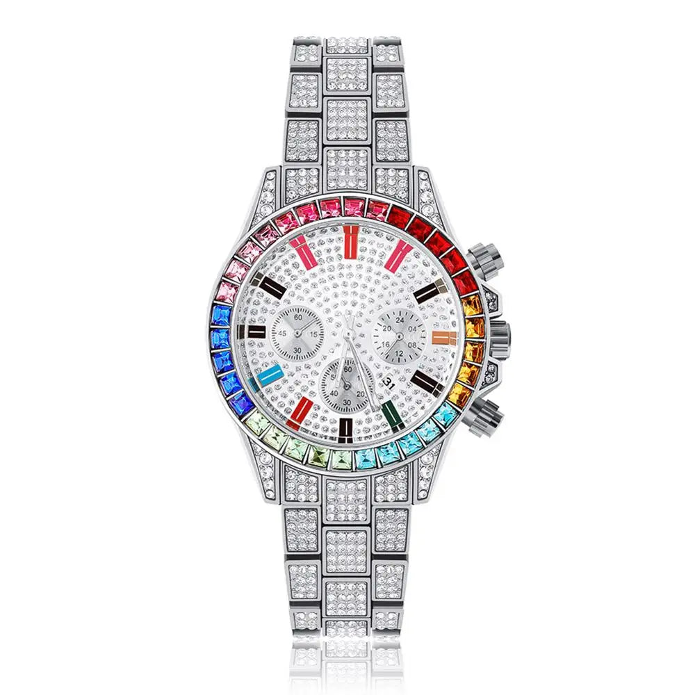 TOPGRILLZ 2020 New Watches Quartz HIP HOP Watches With Micro Pave Iced Out Cubic Zirconia Stainless Steel Watches Clock relogio