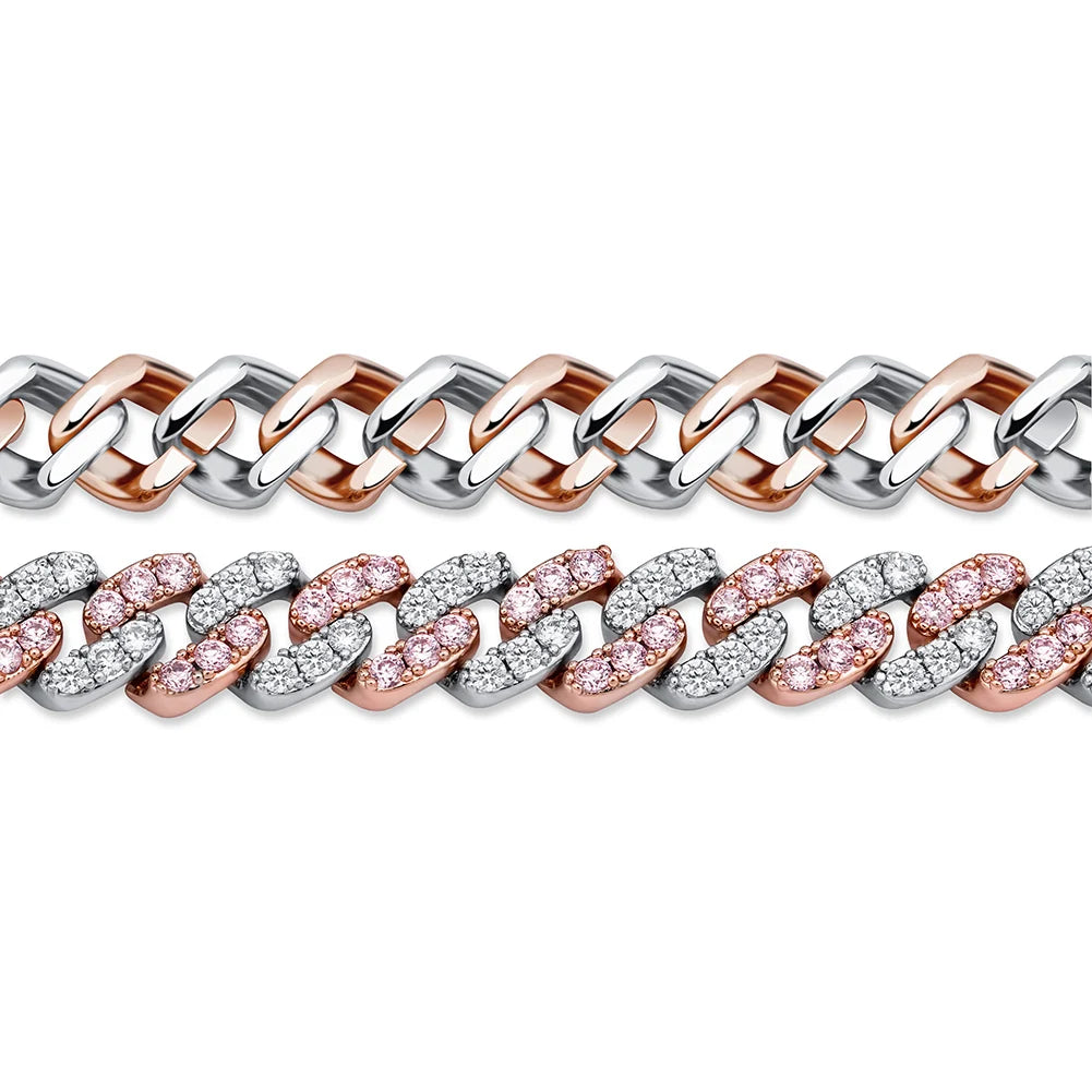 TOPGRILLZ New 8mm Fashion Miami Cuban Bracelet Full Iced Out Cubic Zirconia Bracelet Hip Hop Rapper Jewelry Ladies Bracelet Gift