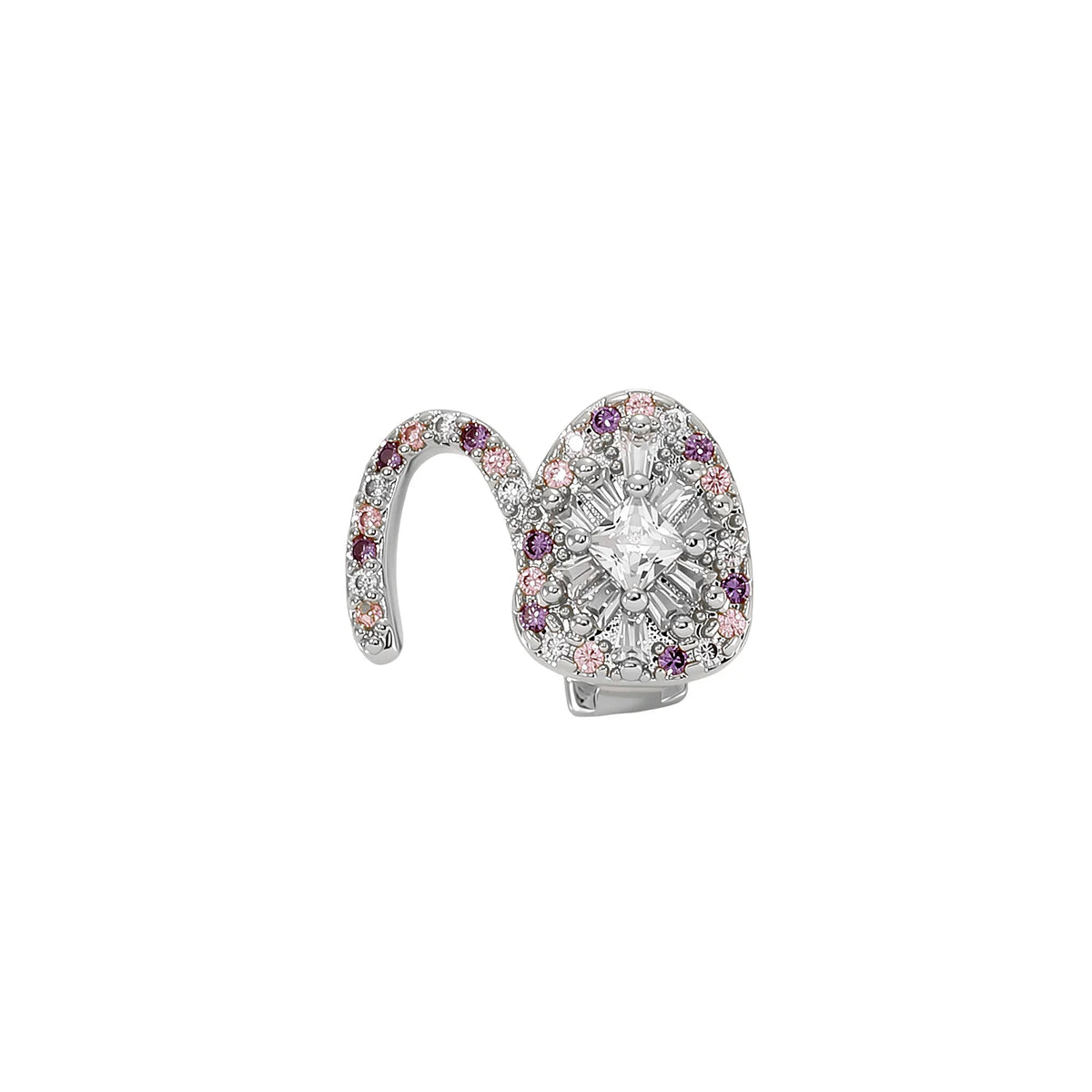 TOPGRILLZ Y2K Sweet Cool Grillz Pink Purple CZ Gold Plated Fang and Wavy Bar Set Women Men Couple Teeth Jewelry